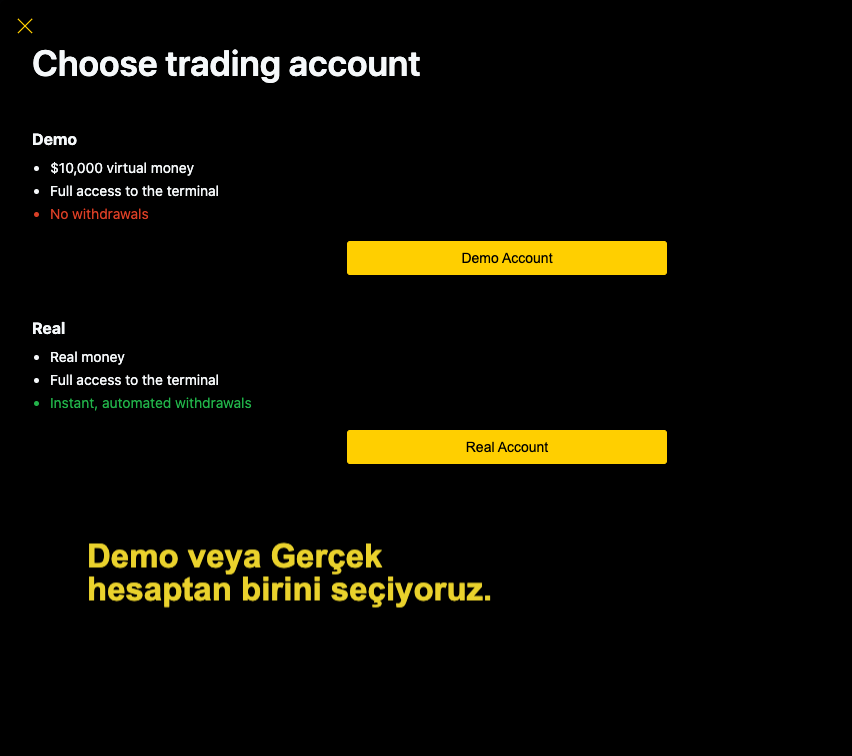 exness giriş